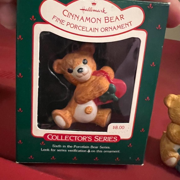 Hallmark Keepsake Vintage Christmas Ornaments Cinnamon Bear Porcelain Lot - Picture 5 of 7